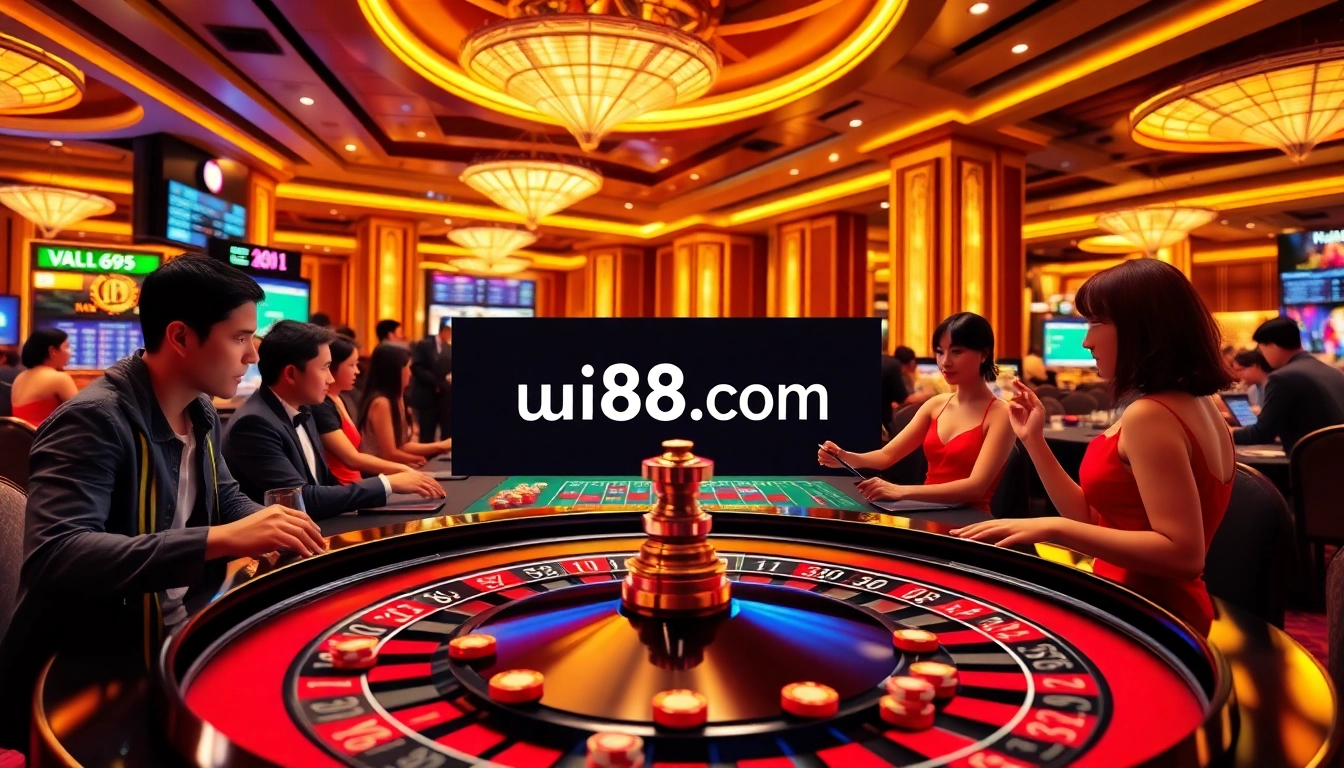 Enjoy exciting games at uu88.com with vibrant casino activities featuring roulette, players, and modern technology.