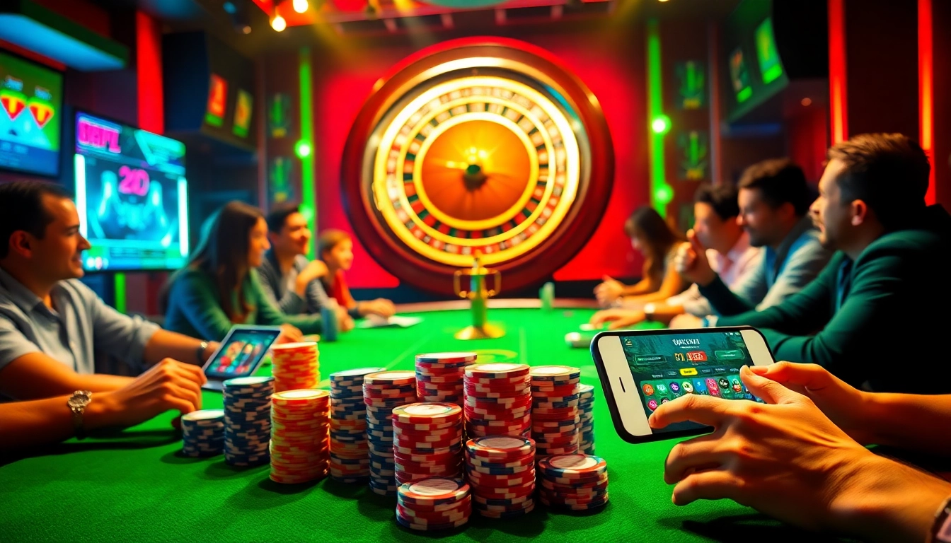 Players engaged at a vibrant poker table as they enjoy the okfun app download for instant betting and casino action.