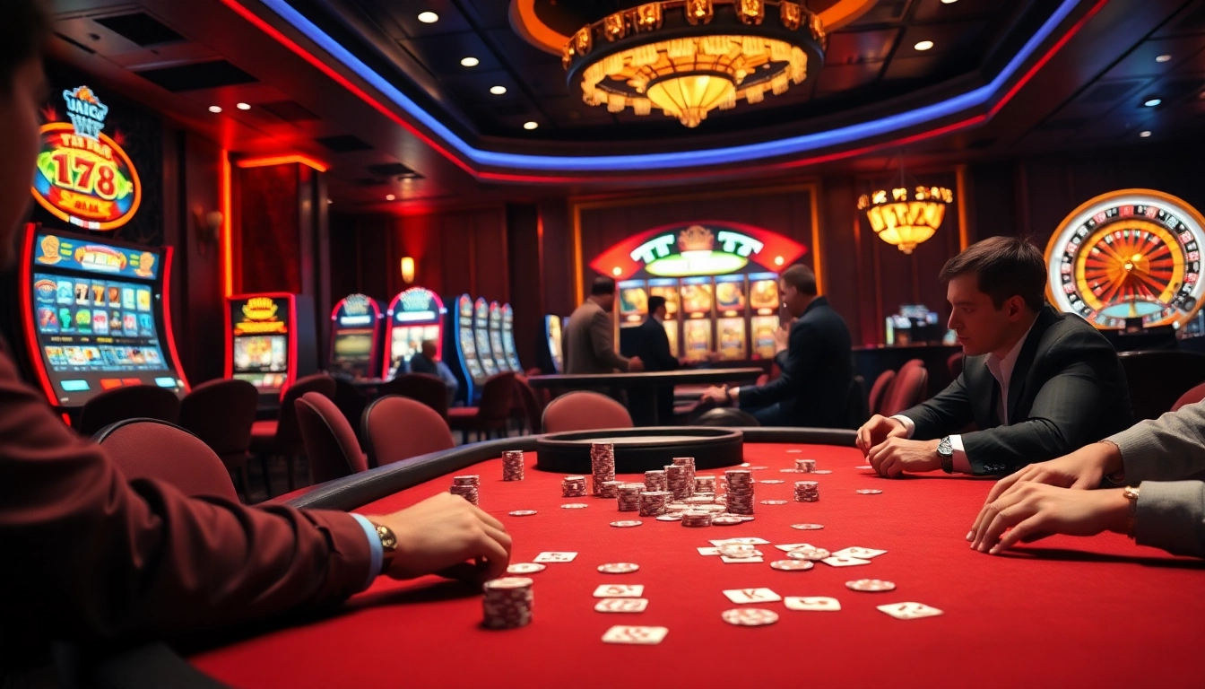 At LC88, players celebrate a thrilling moment at the poker table with colorful chips.